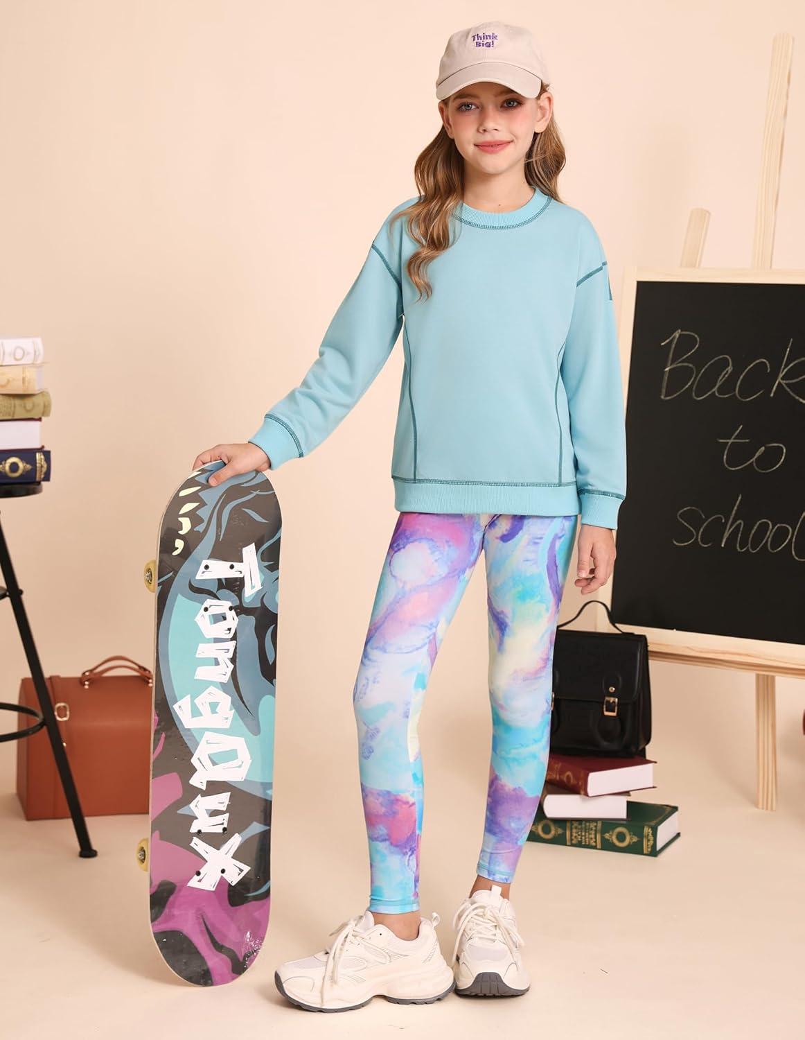 imageGRACE KARIN Girls Sweatshirt Leggings Set 614Y Fall Athletic Outfit Teen Fashion Clothes SetBlue