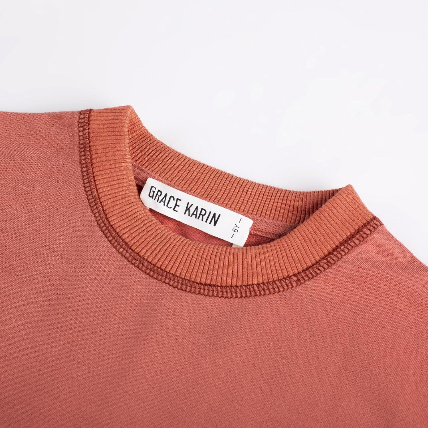 imageGRACE KARIN Girls Sweatshirt Leggings Set 614Y Fall Athletic Outfit Teen Fashion Clothes SetBurnt Orange