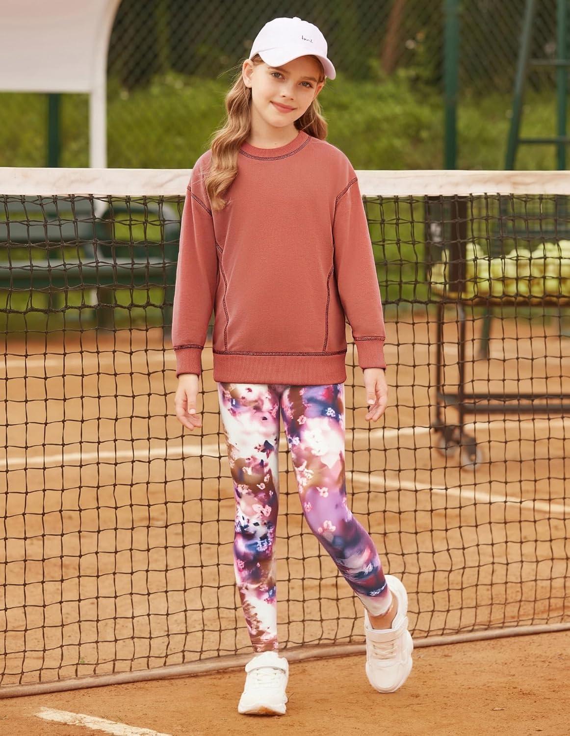 imageGRACE KARIN Girls Sweatshirt Leggings Set 614Y Fall Athletic Outfit Teen Fashion Clothes SetBurnt Orange