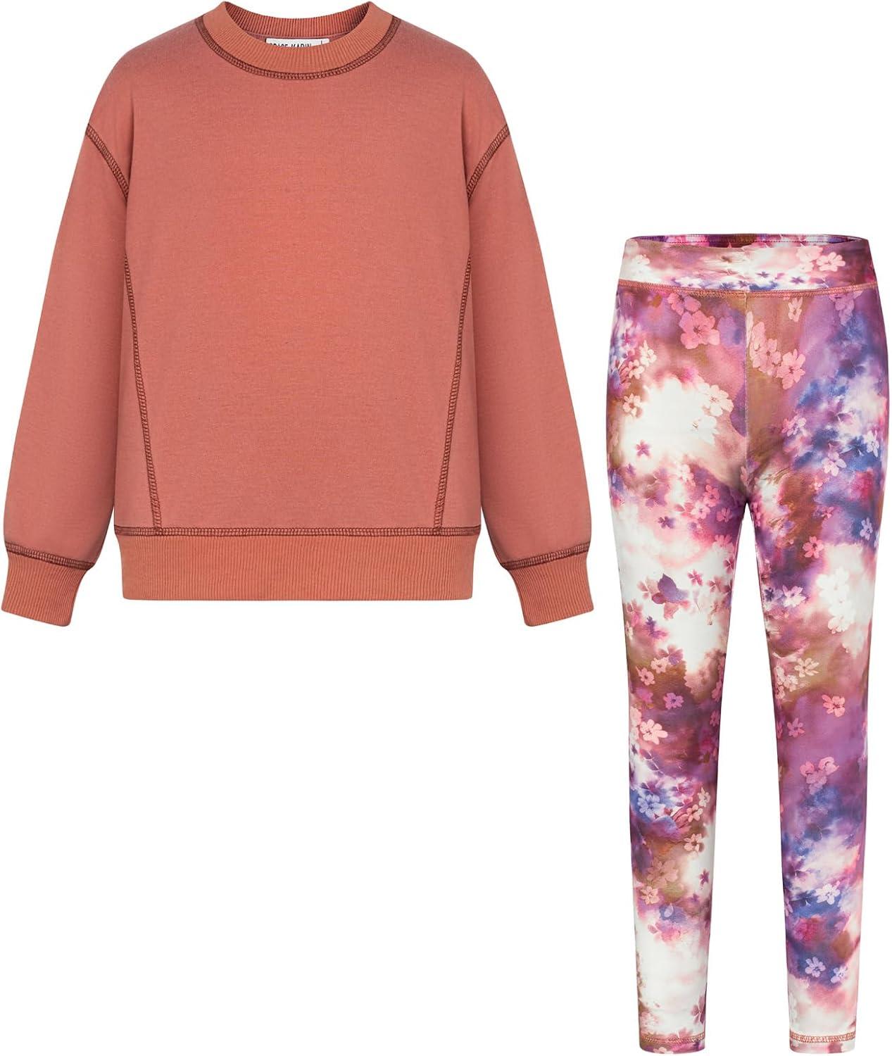 imageGRACE KARIN Girls Sweatshirt Leggings Set 614Y Fall Athletic Outfit Teen Fashion Clothes SetBurnt Orange
