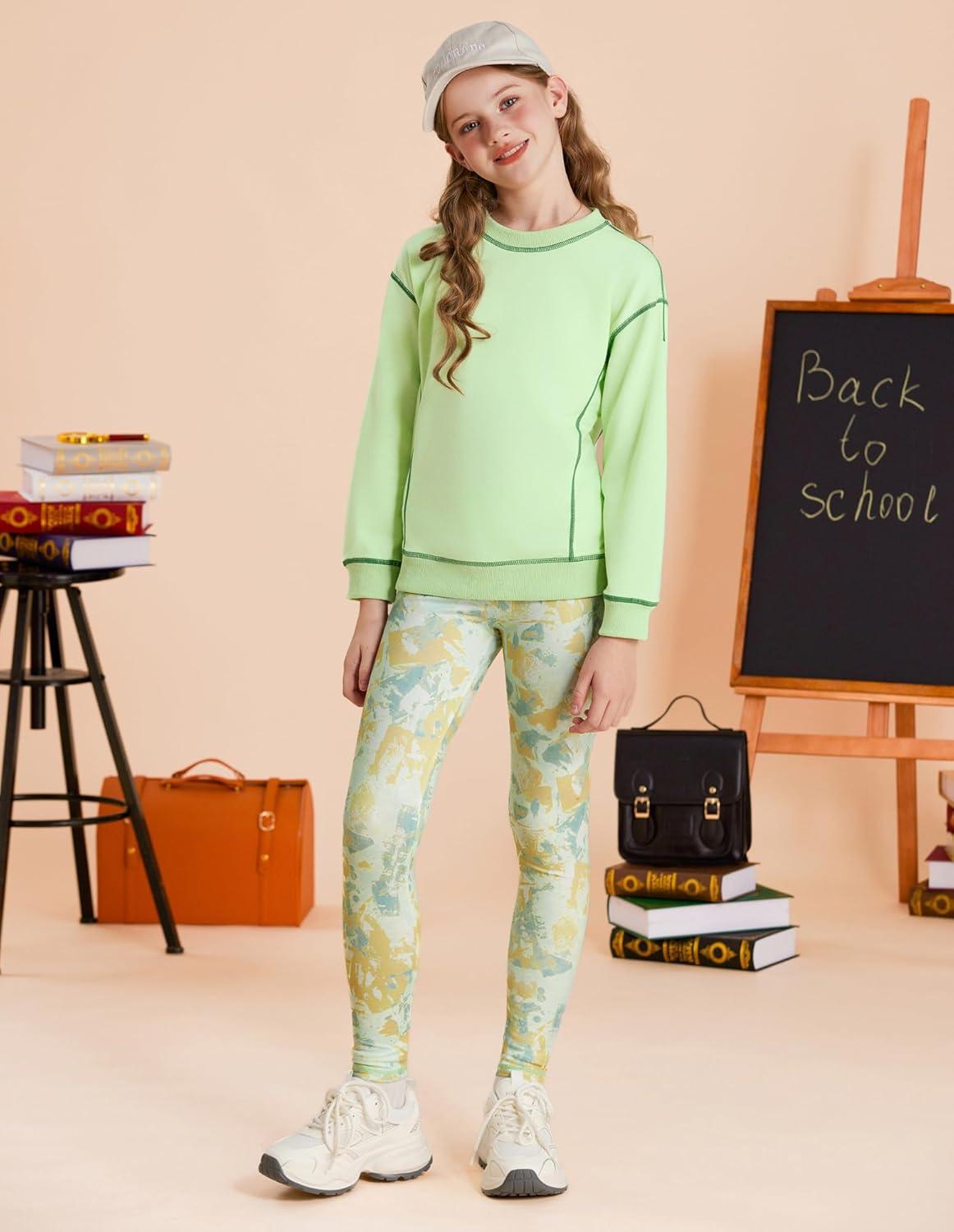 imageGRACE KARIN Girls Sweatshirt Leggings Set 614Y Fall Athletic Outfit Teen Fashion Clothes SetGreen