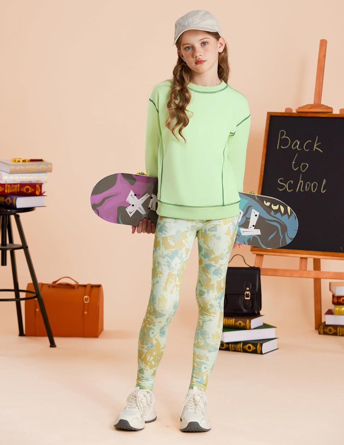 imageGRACE KARIN Girls Sweatshirt Leggings Set 614Y Fall Athletic Outfit Teen Fashion Clothes SetGreen