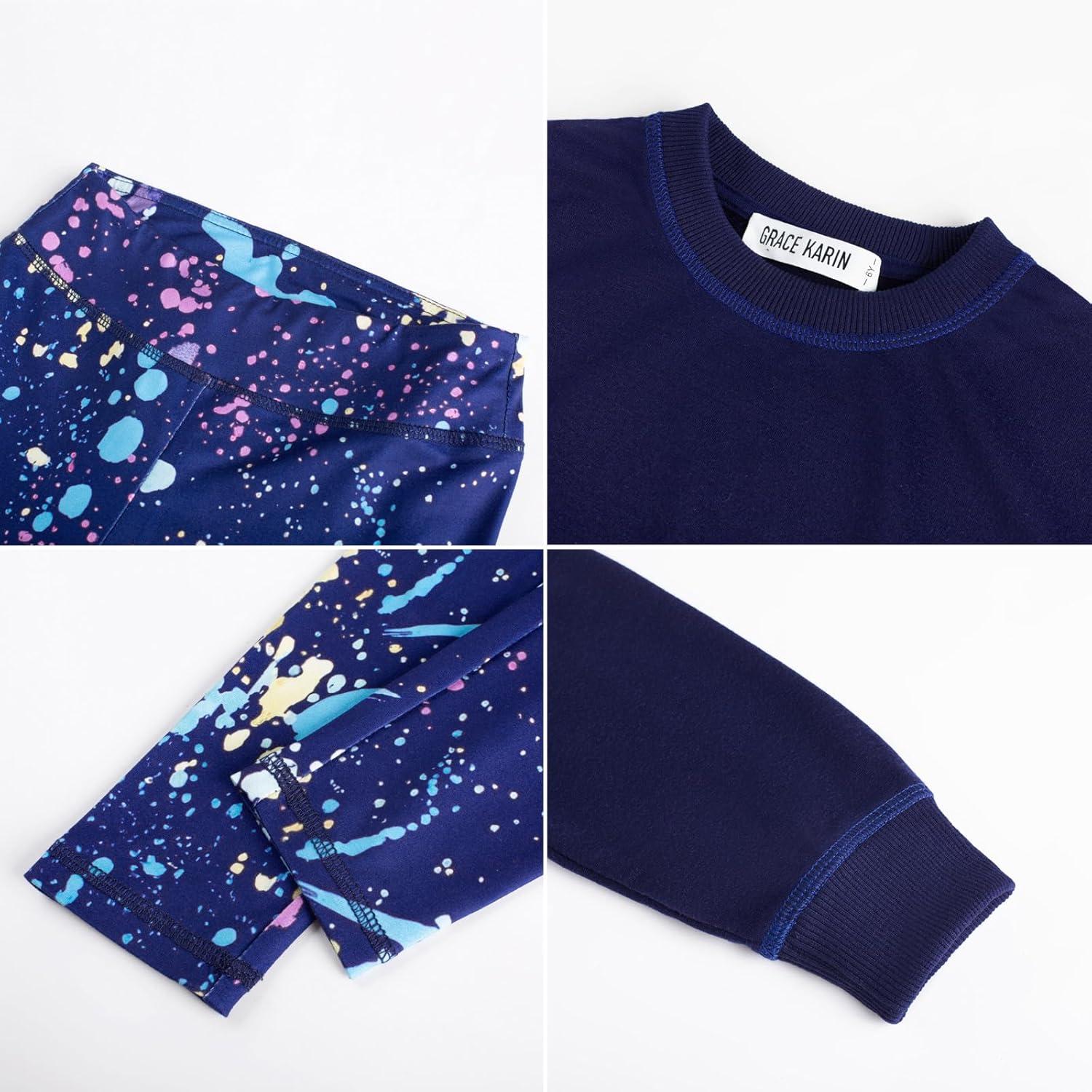 imageGRACE KARIN Girls Sweatshirt Leggings Set 614Y Fall Athletic Outfit Teen Fashion Clothes SetNavy Blue