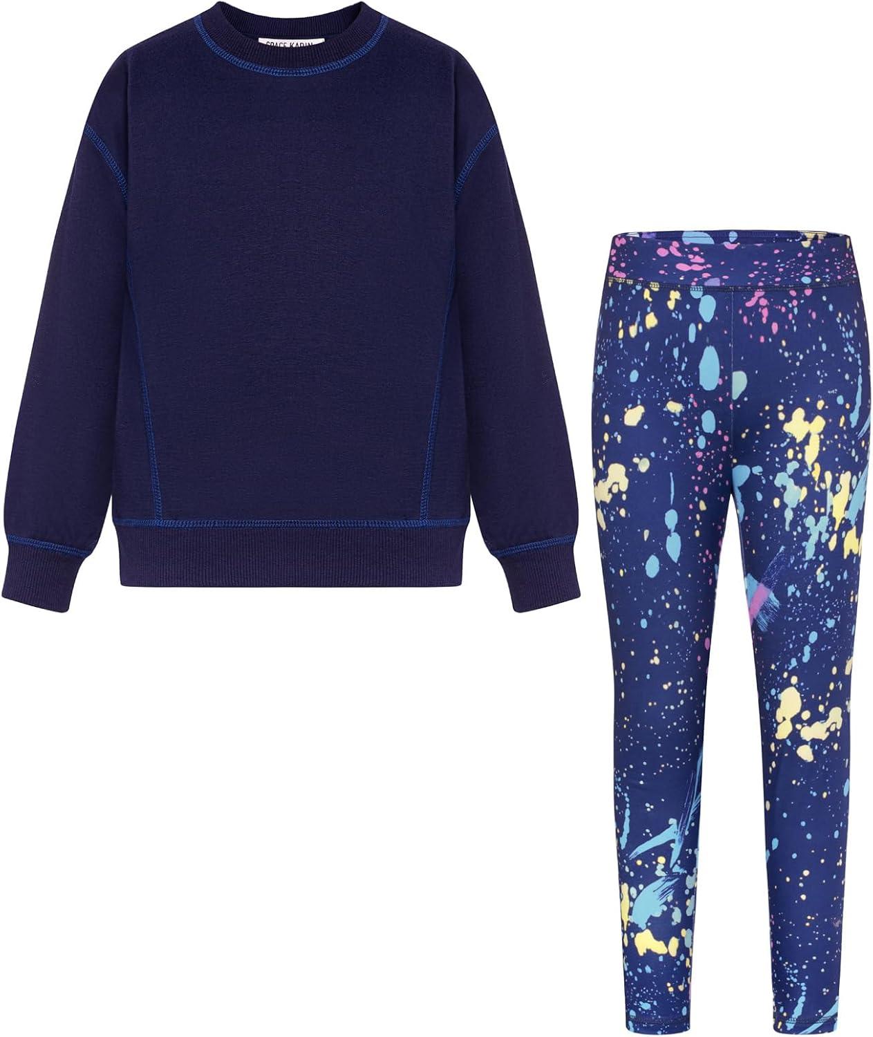imageGRACE KARIN Girls Sweatshirt Leggings Set 614Y Fall Athletic Outfit Teen Fashion Clothes SetNavy Blue