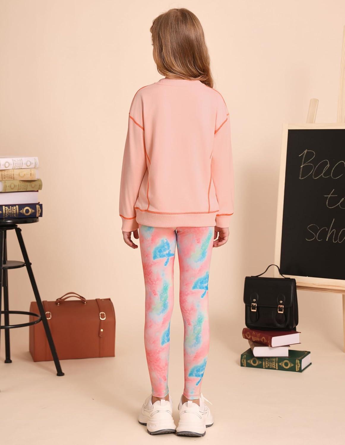 imageGRACE KARIN Girls Sweatshirt Leggings Set 614Y Fall Athletic Outfit Teen Fashion Clothes SetPink
