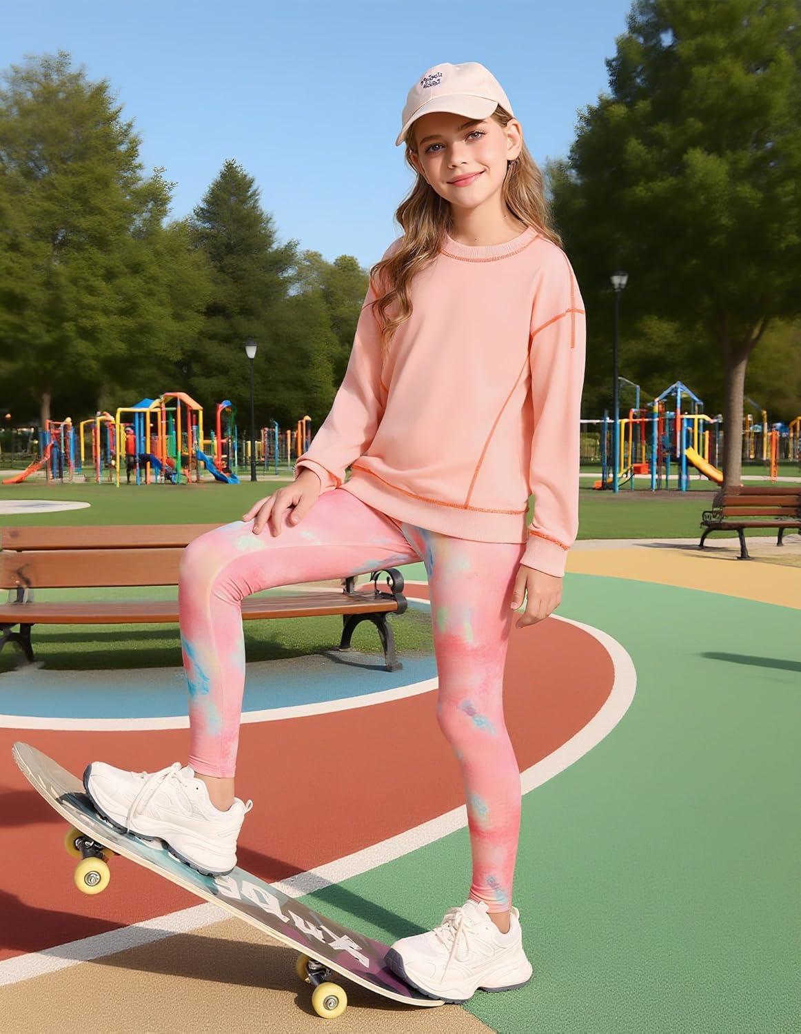 imageGRACE KARIN Girls Sweatshirt Leggings Set 614Y Fall Athletic Outfit Teen Fashion Clothes SetPink