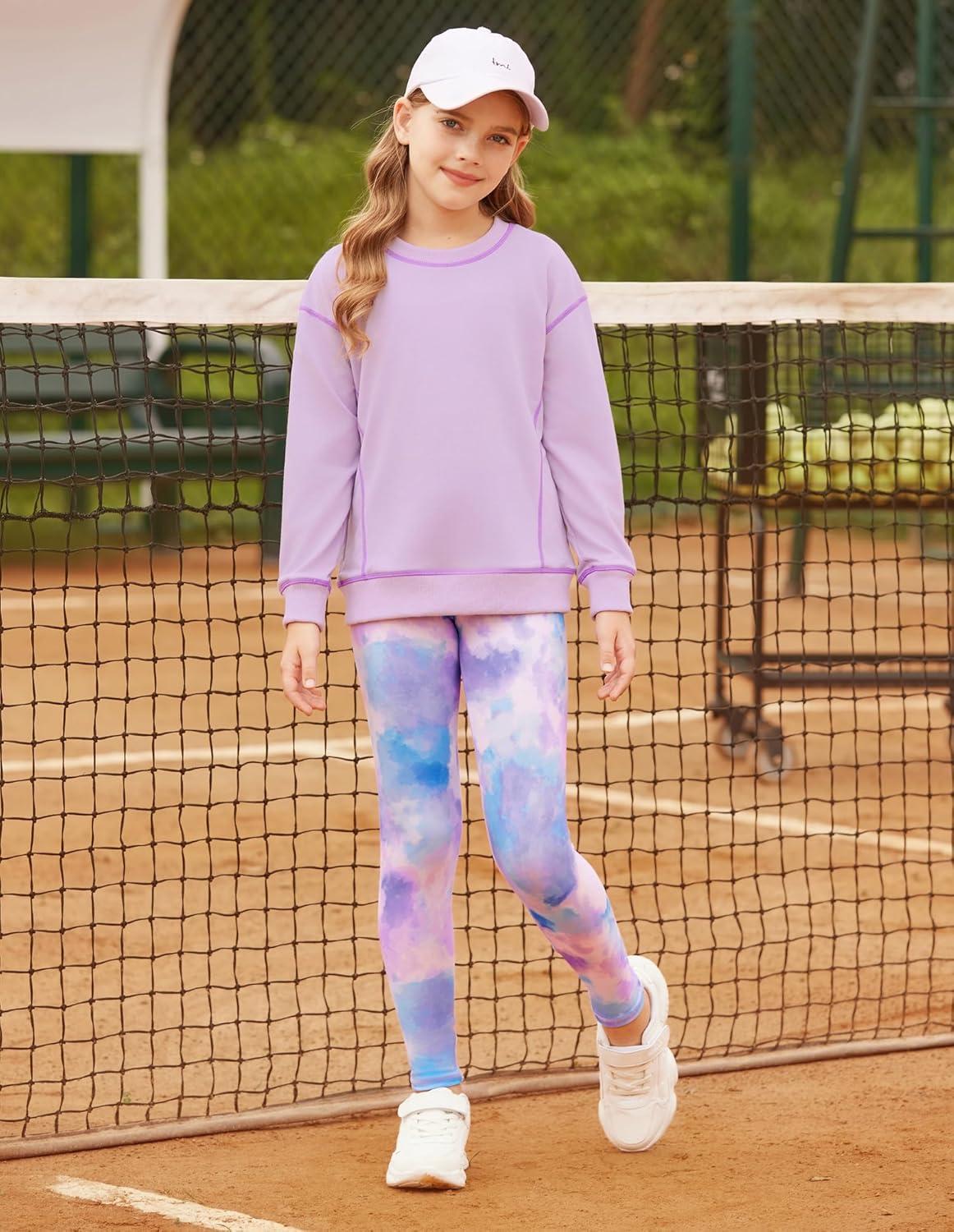 imageGRACE KARIN Girls Sweatshirt Leggings Set 614Y Fall Athletic Outfit Teen Fashion Clothes SetPurple