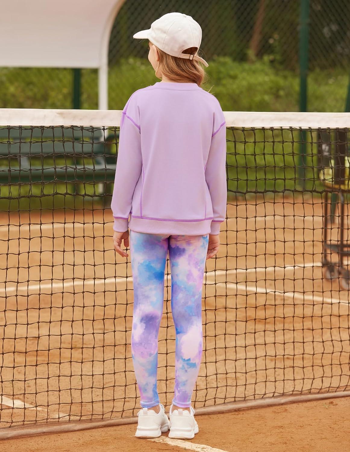 imageGRACE KARIN Girls Sweatshirt Leggings Set 614Y Fall Athletic Outfit Teen Fashion Clothes SetPurple