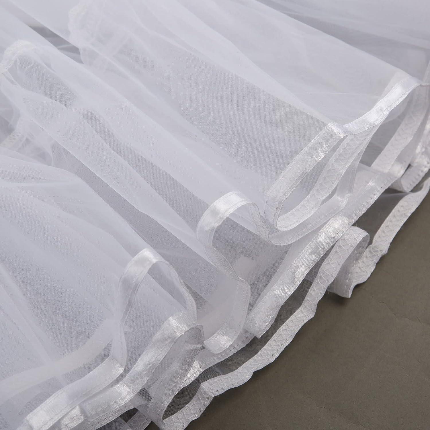 imageGRACE KARIN Womens 50s Vintage Petticoat Crinoline Tutu Underskirts Tea Length 30 inch LongWhite