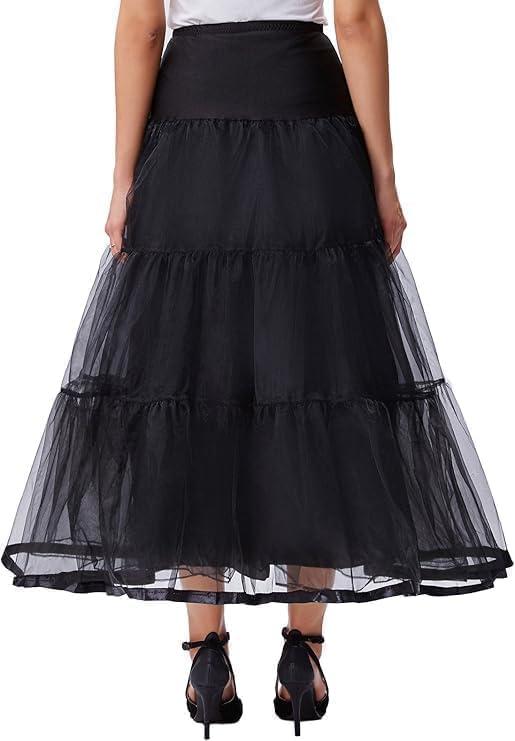 imageGRACE KARIN Womens Ankle Length Petticoats Wedding Slips Plus Size S3XBlackfloorlength