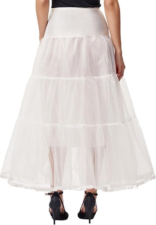 imageGRACE KARIN Womens Ankle Length Petticoats Wedding Slips Plus Size S3XIvoryfloorlength