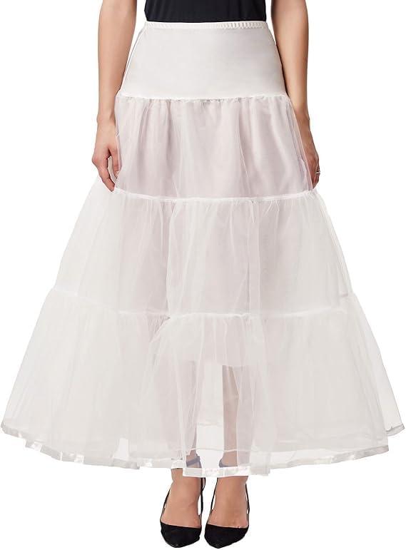 imageGRACE KARIN Womens Ankle Length Petticoats Wedding Slips Plus Size S3XIvoryfloorlength
