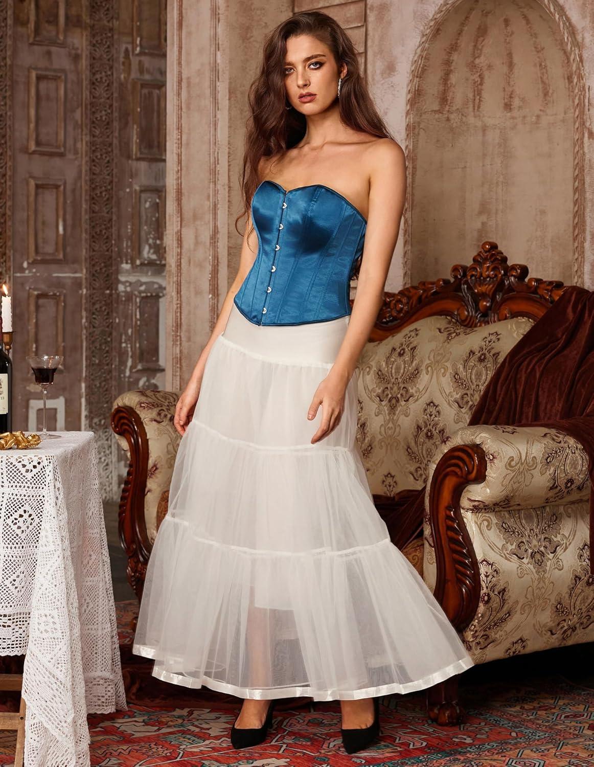 imageGRACE KARIN Womens Ankle Length Petticoats Wedding Slips Plus Size S3XIvoryfloorlength
