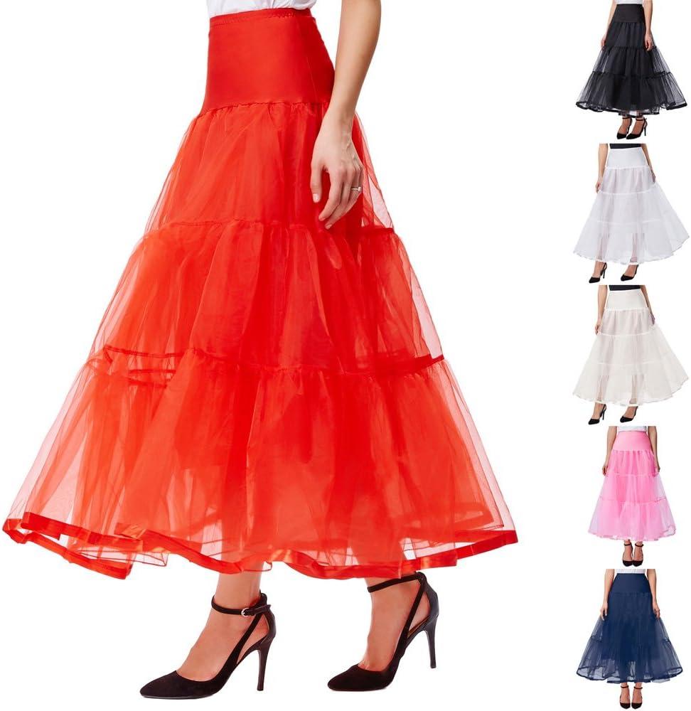 imageGRACE KARIN Womens Ankle Length Petticoats Wedding Slips Plus Size S3XRedfloorlength