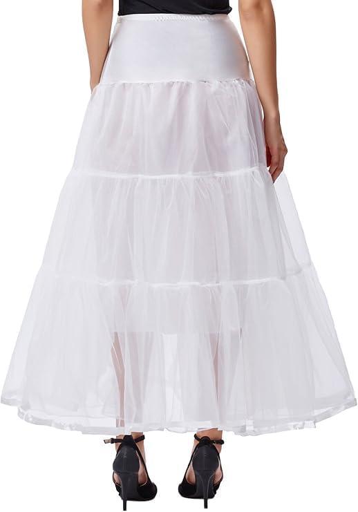 imageGRACE KARIN Womens Ankle Length Petticoats Wedding Slips Plus Size S3XWhitefloorlength