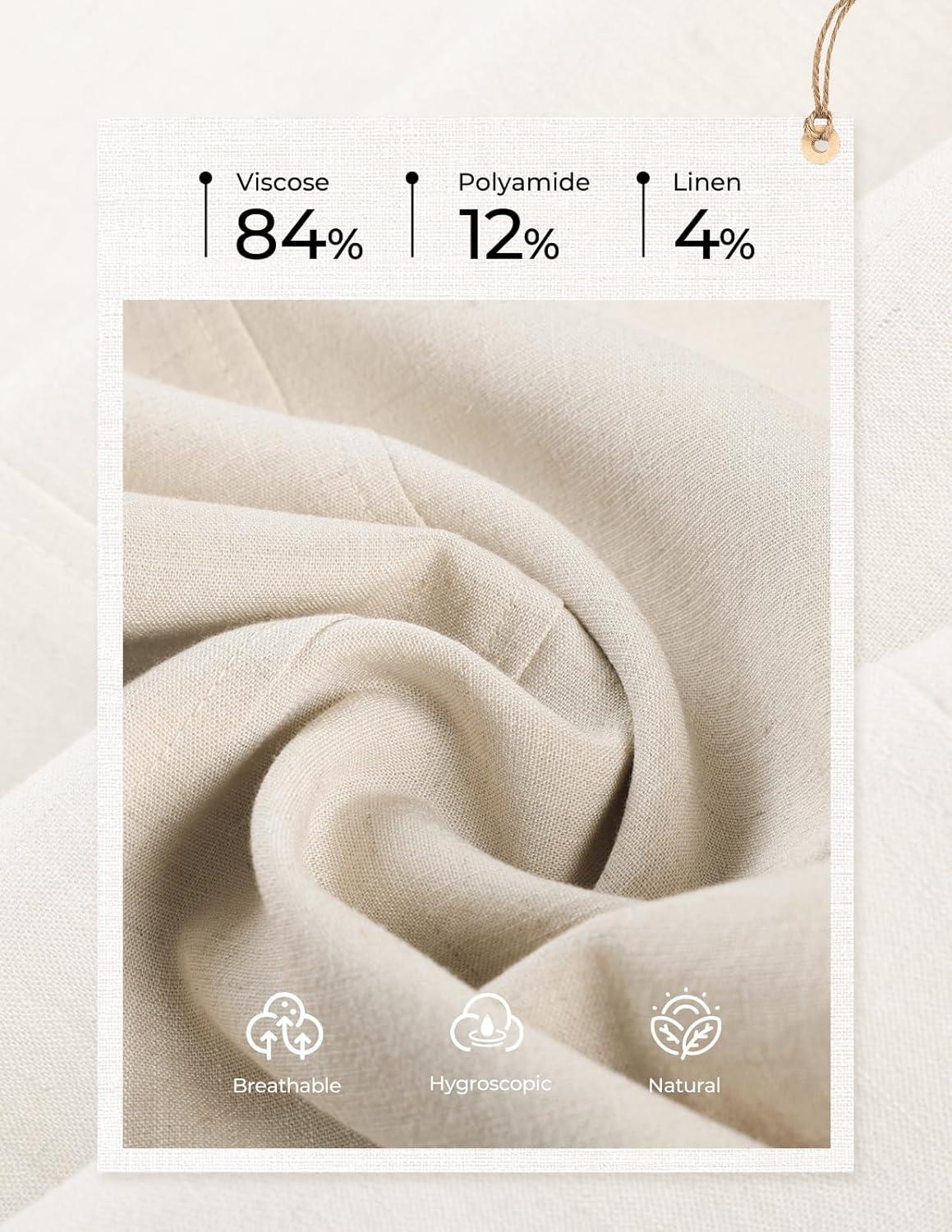 imageGRACE KARIN Womens Linen Pants 2026 Wide Leg Elastic High Waist Palazzo Pants with Pockets Business Casual SlacksBeige