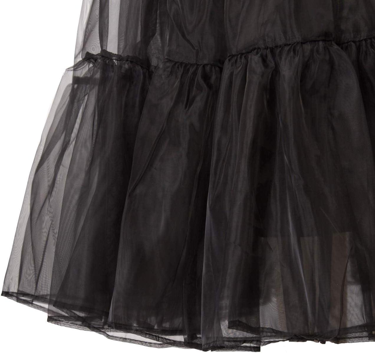 imageGRACE KARIN Womens Long Petticoat Crinoline Underskirt for Long Dress Mid Length Wedding PetticoatBlack