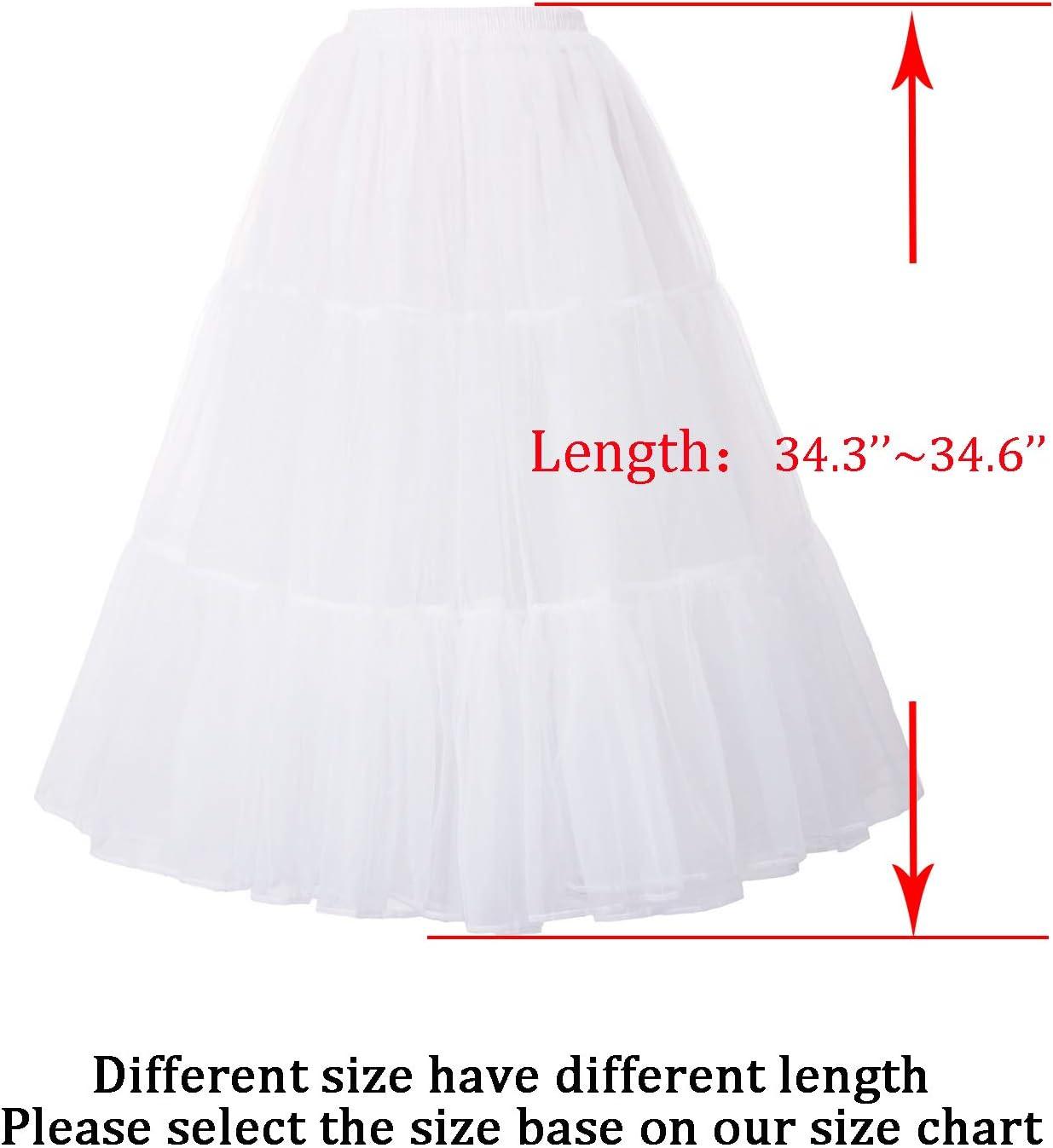 imageGRACE KARIN Womens Long Petticoat Crinoline Underskirt for Long Dress Mid Length Wedding PetticoatIvory