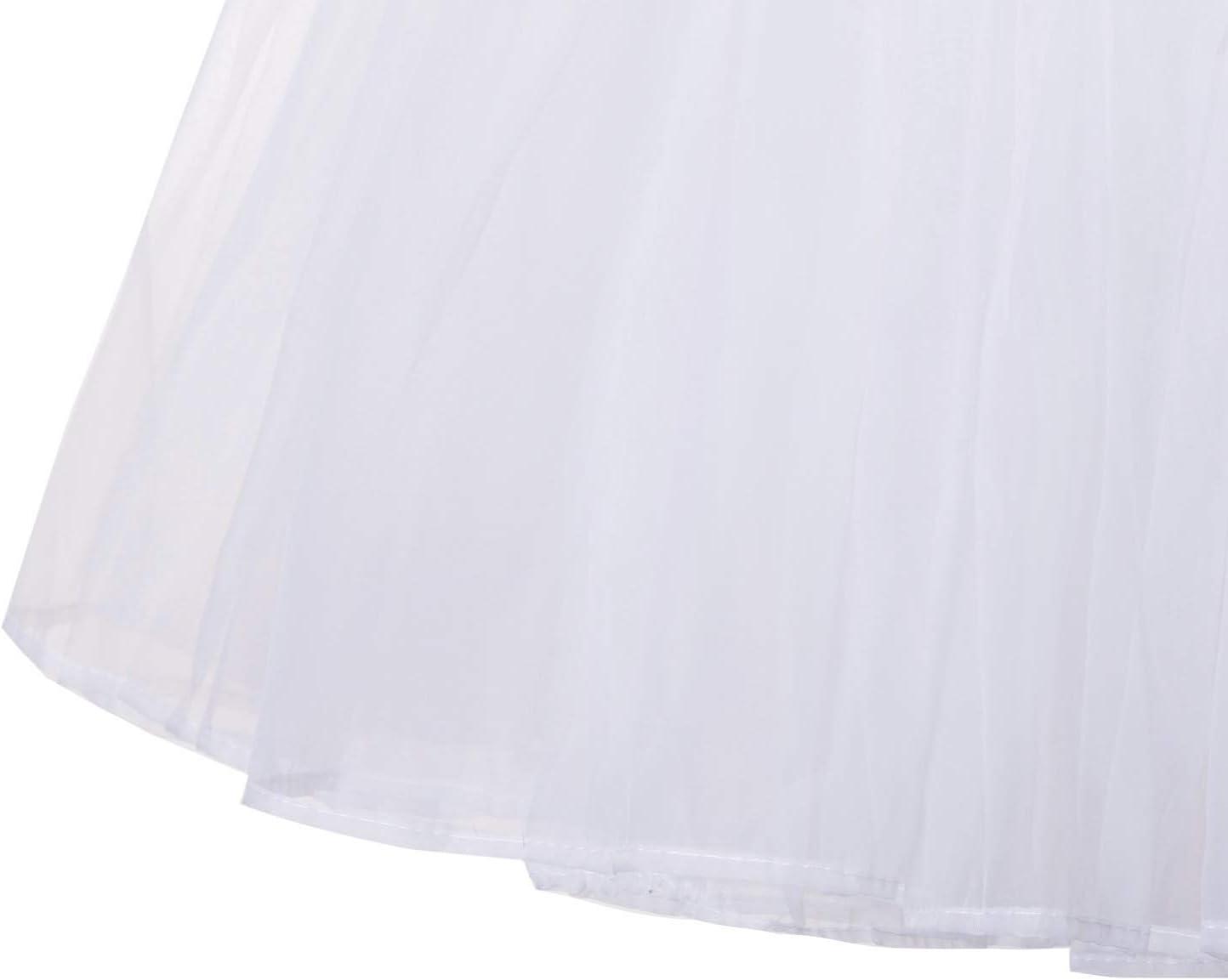 imageGRACE KARIN Womens Long Petticoat Crinoline Underskirt for Long Dress Mid Length Wedding PetticoatWhite