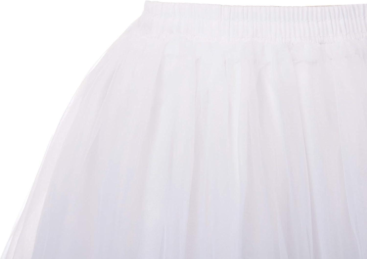 imageGRACE KARIN Womens Long Petticoat Crinoline Underskirt for Long Dress Mid Length Wedding PetticoatWhite