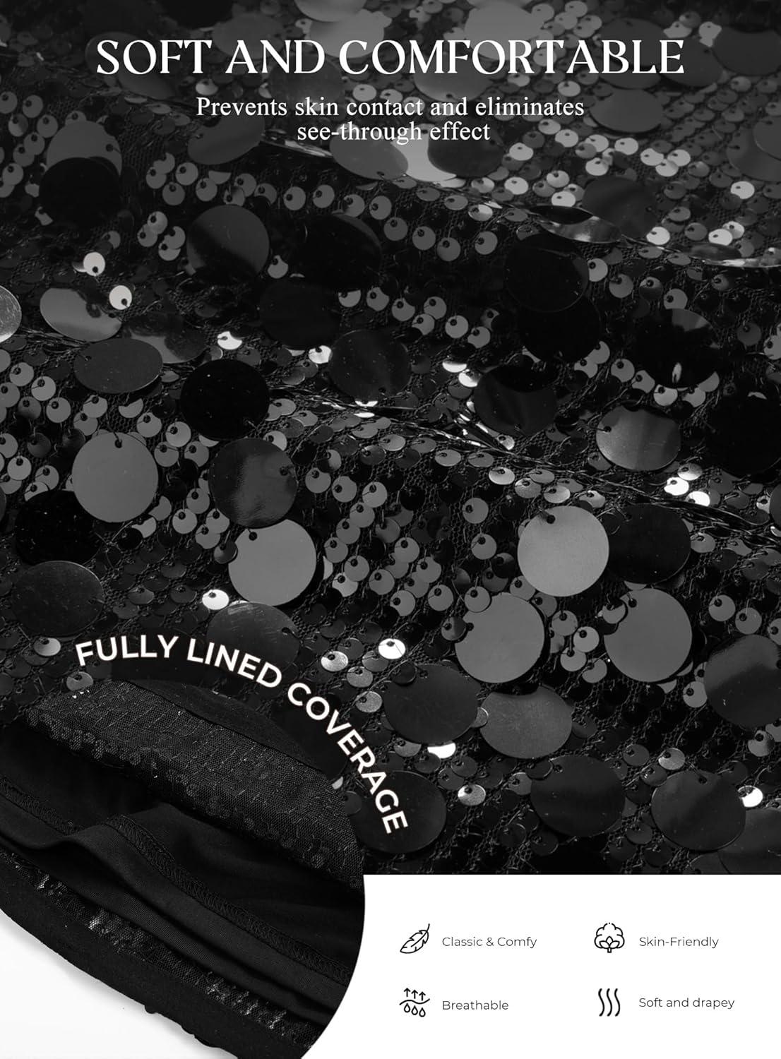 imageGRACE KARIN Womens Sequin Top Sleeveless Sparkly Dressy Tank Tops Vest Glitter Cocktail Party Shiny Club NightBlack