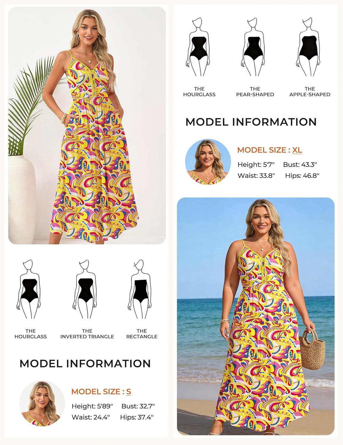 imageGRACE KARIN Womens Summer Floral Maxi Dresses 2026 Spaghetti Strap Wedding Guest Resort Wear Boho Beach Vacation SundressesRose Yellow Floral
