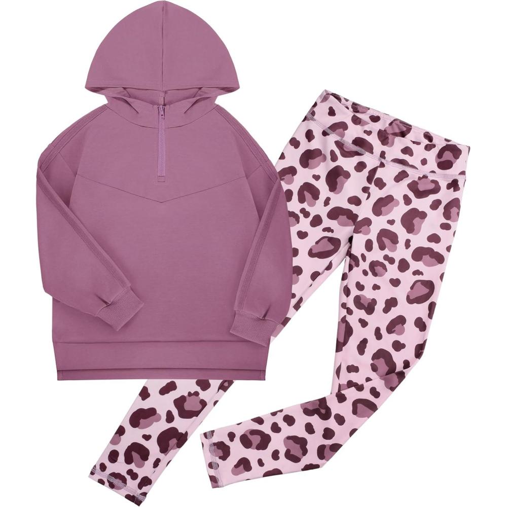 imageGRACE KARIN Girls Hoodie Leggings Set Teen Long Sleeve Fashion Sweatshirts Sweatpant Fall Outfit Winter Clothing 614Purple