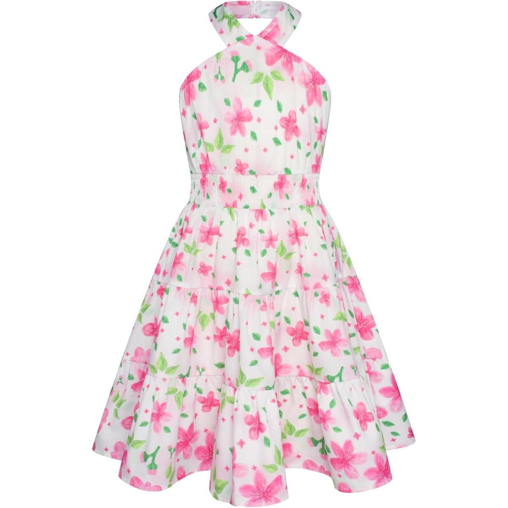 imageGRACE KARIN Girls Summer Dress Off Shoulder Floral Aline Midi Dress 514YCherry White