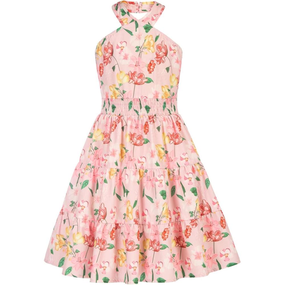 imageGRACE KARIN Girls Summer Dress Off Shoulder Floral Aline Midi Dress 514YFloral on Pink