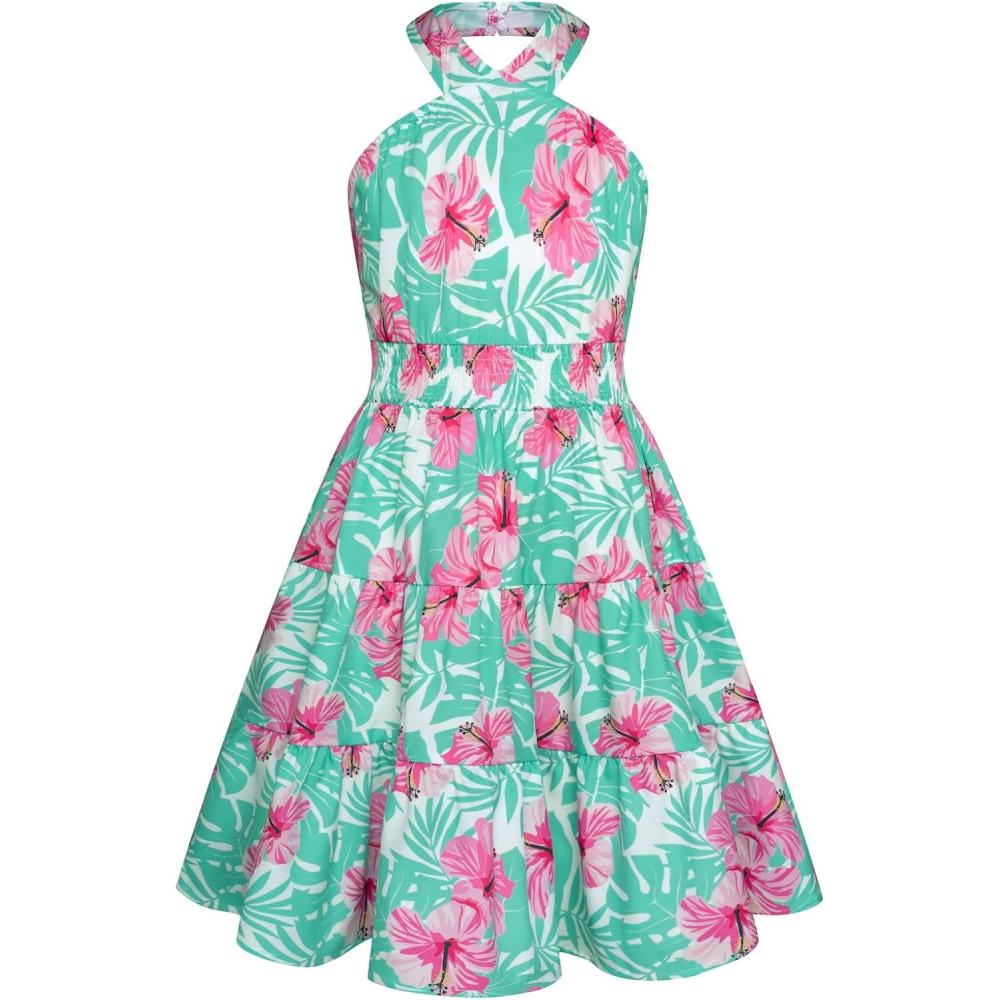 imageGRACE KARIN Girls Summer Dress Off Shoulder Floral Aline Midi Dress 514YTeal Tropical