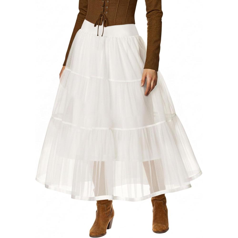 imageGRACE KARIN Womens Ankle Length Petticoats Wedding Slips Plus Size S3XIvoryfloorlength