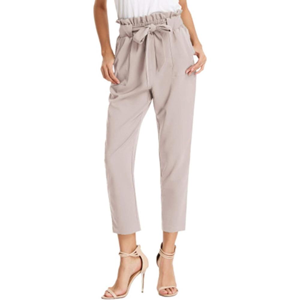 imageGRACE KARIN Womens Hight Waisted Work Pants Cropped Paper Bag Business Casual Pants with PocketsLavender Blush