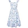 Blue Flowers on White