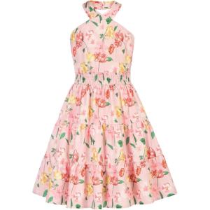 GRACE KARIN Girls Summer Dress Off Shoulder Floral A-line Midi Dress 5-14Y(Floral on Pink)