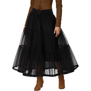 GRACE KARIN Women’s Ankle Length Petticoats Wedding Slips Plus Size S-3X(Black(floor-length))