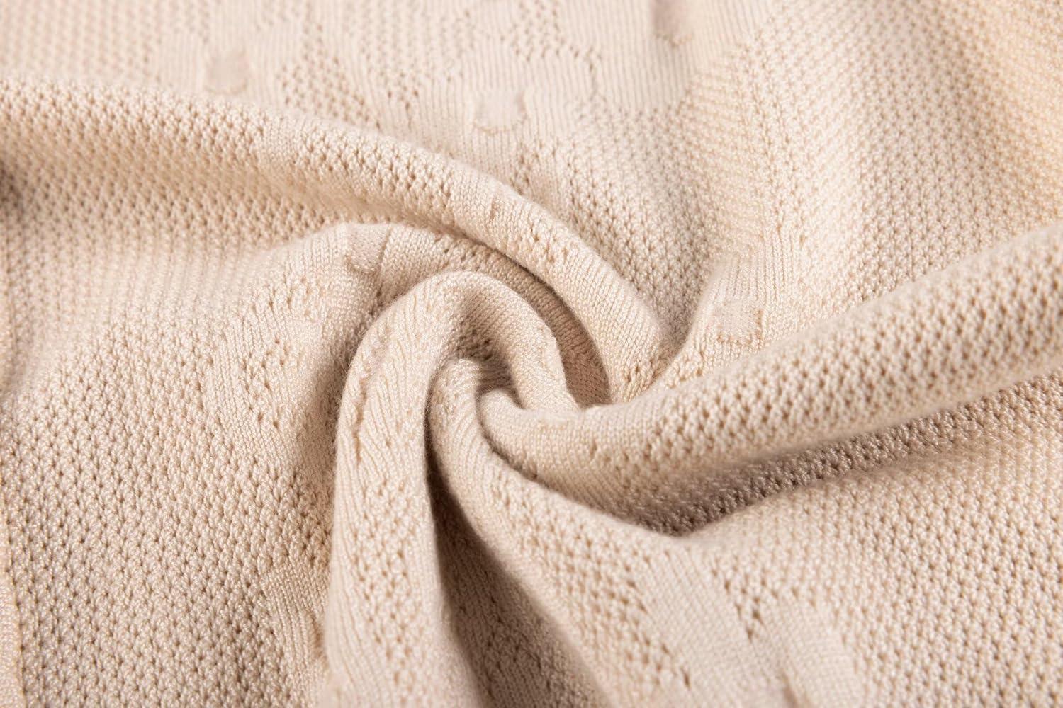 imageGRACE KARIN Cardigan Sweaters for Women Lightweight Short Sleeve Sweater Trendy Crewneck Crochet Shrugs Top for DressBeige