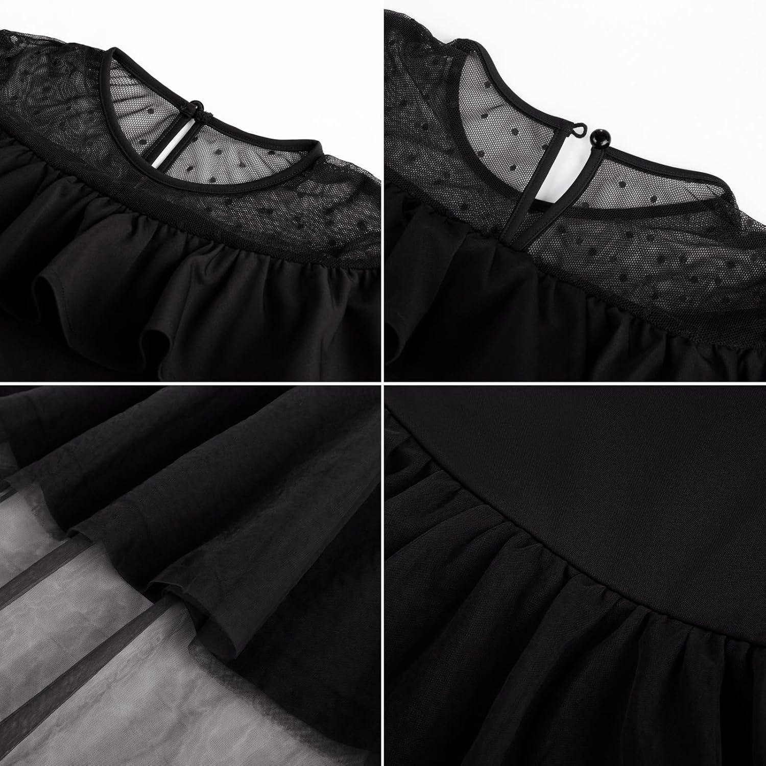 imageGRACE KARIN Girls Wedding Party Formal Dress Junior Bridemaid Dresses for Teens Tulle High Low Dress Size 714Black