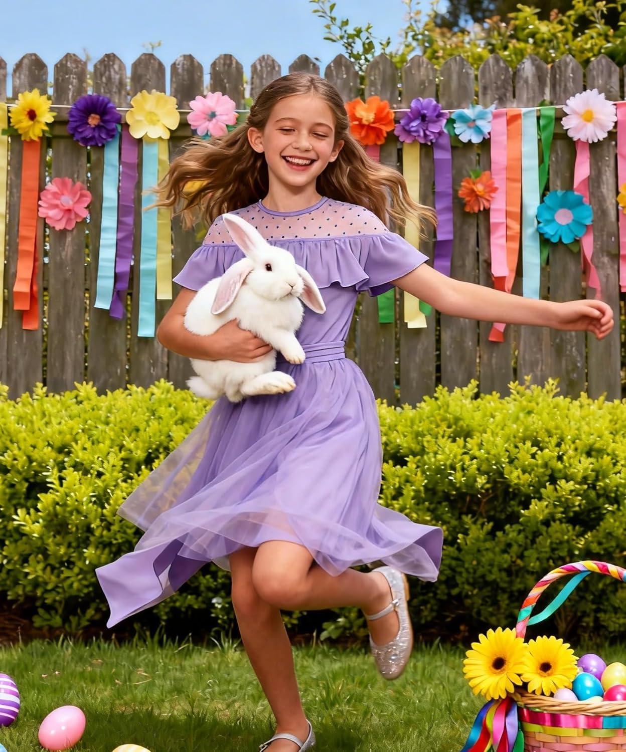 imageGRACE KARIN Girls Wedding Party Formal Dress Junior Bridemaid Dresses for Teens Tulle High Low Dress Size 714Purple