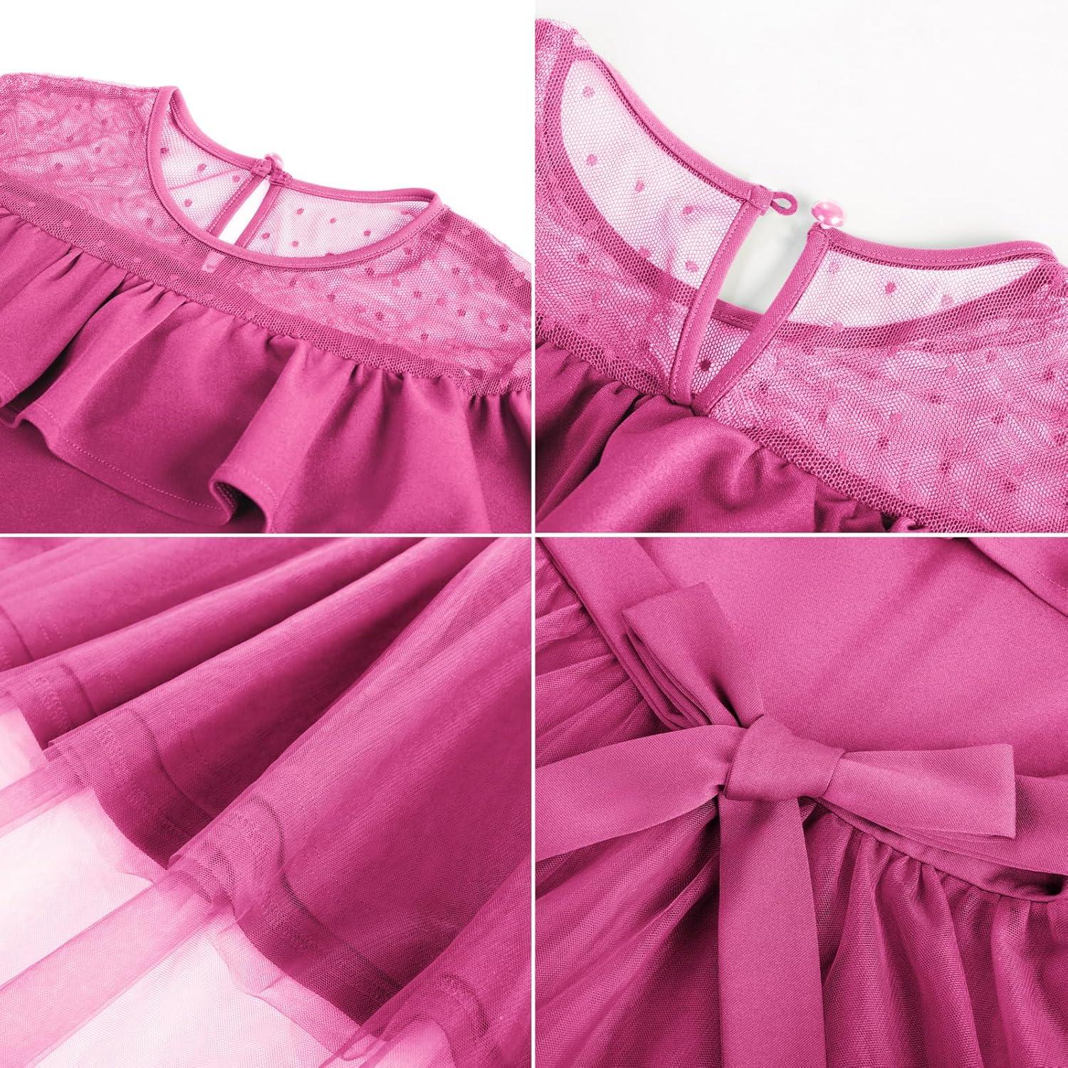 imageGRACE KARIN Girls Wedding Party Formal Dress Junior Bridemaid Dresses for Teens Tulle High Low Dress Size 714Rose Red