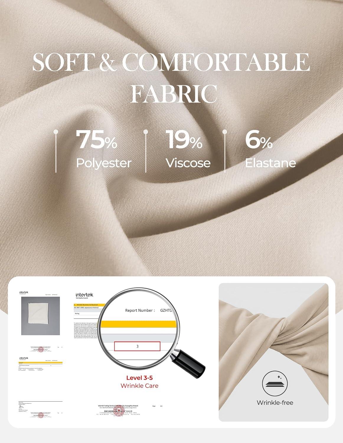 imageGRACE KARIN Women Button Down Business Shirts Spring Trendy Collared V Neck 34 Sleeve Tops Wrinkle Free Dressy Work BlouseApricot