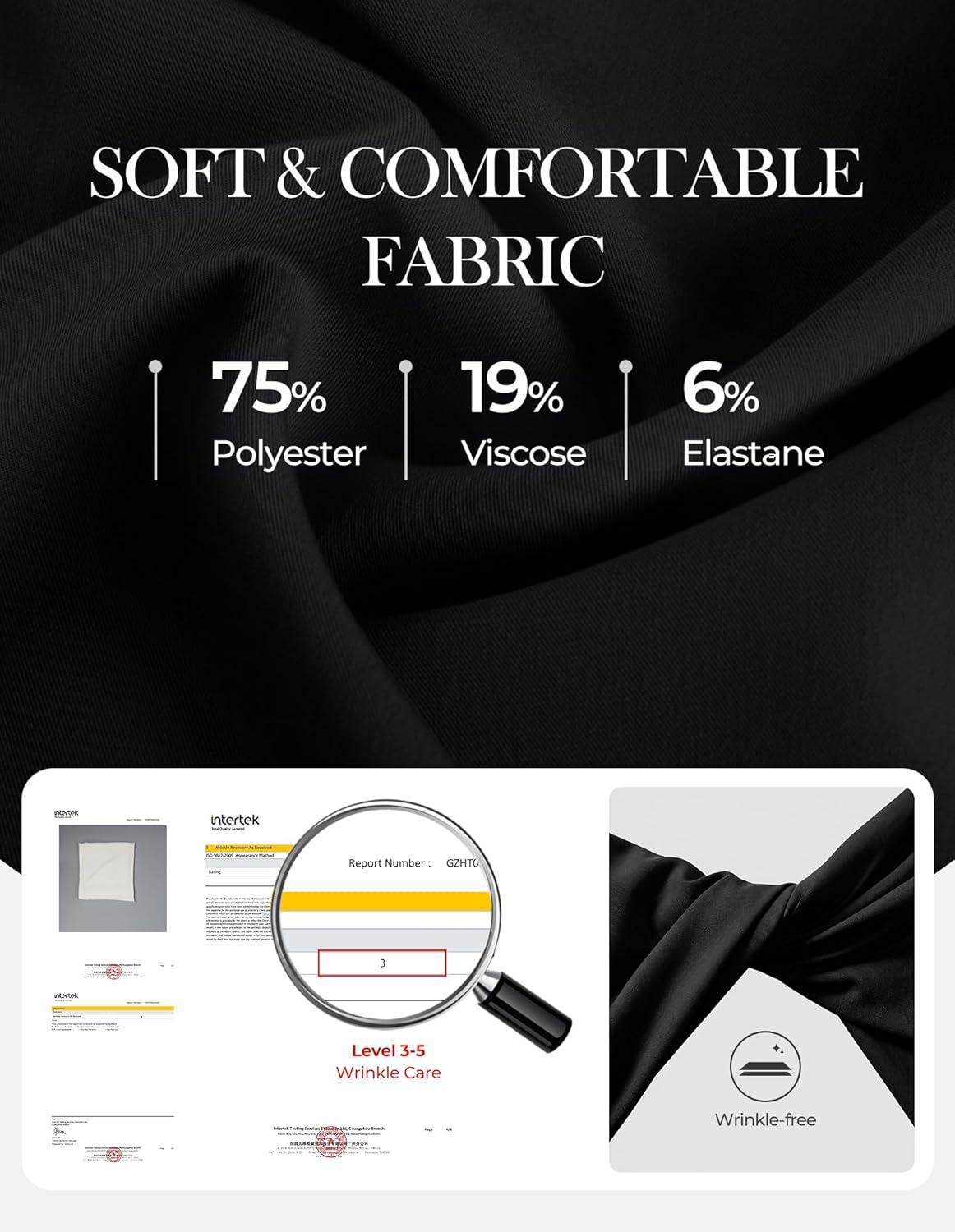 imageGRACE KARIN Women Button Down Business Shirts Spring Trendy Collared V Neck 34 Sleeve Tops Wrinkle Free Dressy Work BlouseBlack