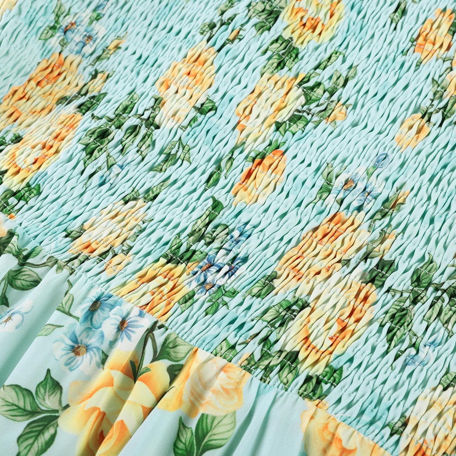 imageGRACE KARIN Womens Summer One Shoulder Sleeveless Dresses Floral Flowy Ruffle High Low Wedding Guest Maxi SundressesBlue Yellow