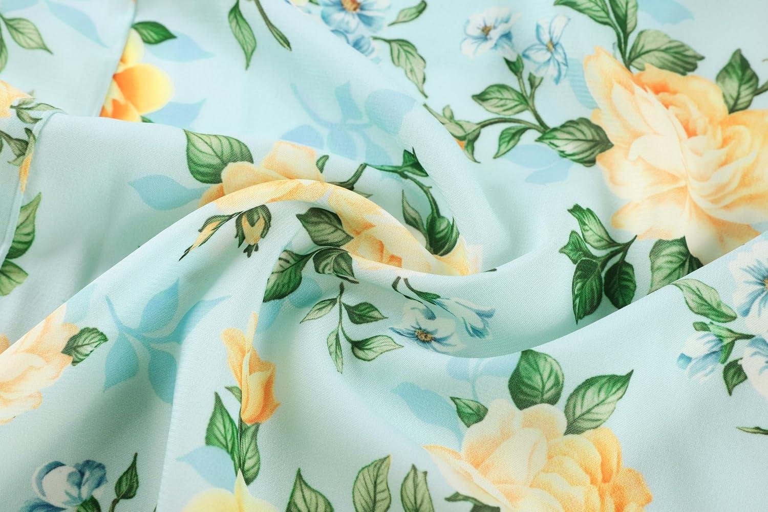imageGRACE KARIN Womens Summer One Shoulder Sleeveless Dresses Floral Flowy Ruffle High Low Wedding Guest Maxi SundressesBlue Yellow