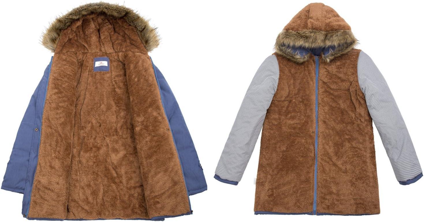 imageGRACE KARIN Womens Winter Coats Fleece Parkas Anoraks Hooded Military Jacket CoatsNavy Blue