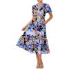 Blue Black Purple Floral