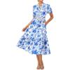 White Blue Floral