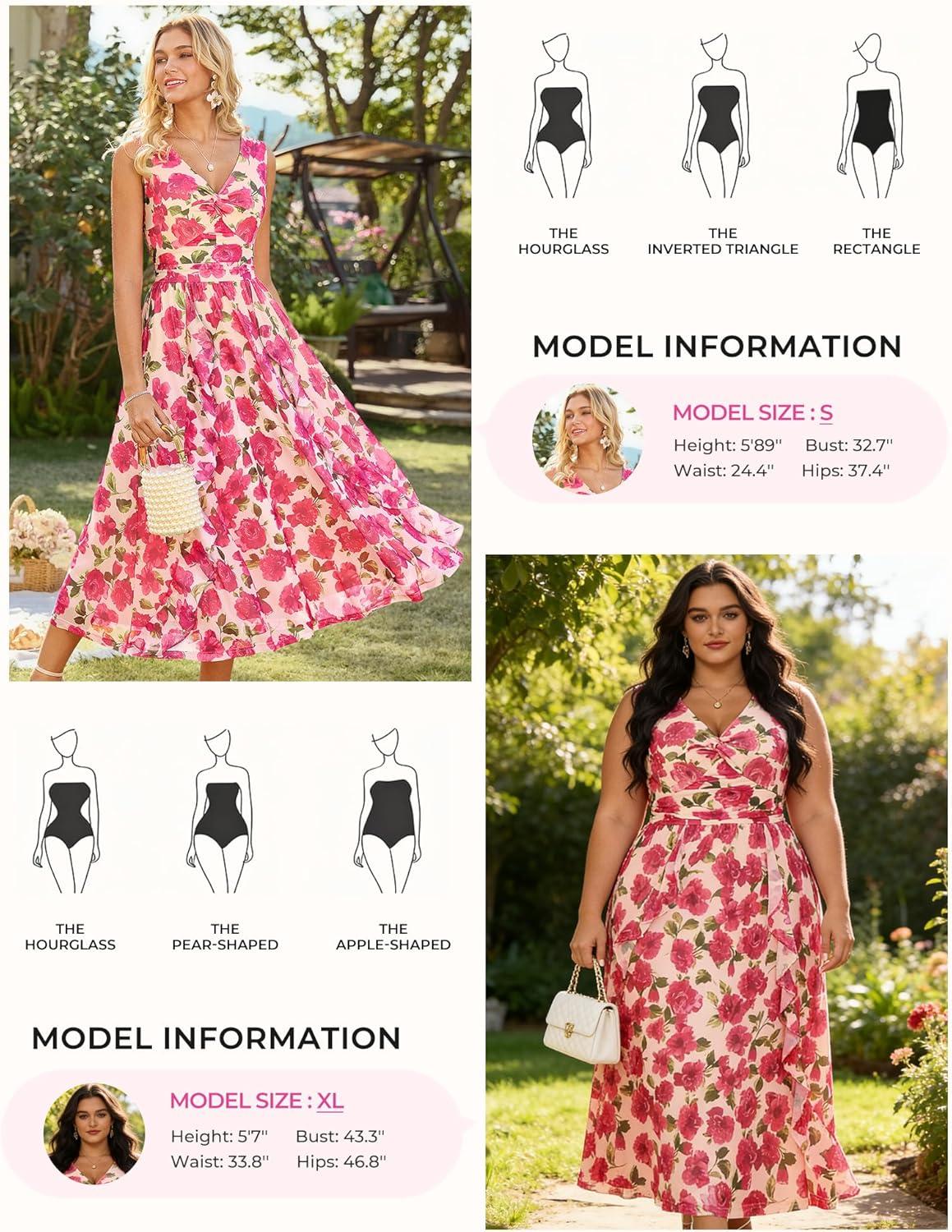 imageGRACE KARIN Womens Summer Sleeveless Maxi Dress V Neck Floral Wedding Guest Dress A Line Ruffle Beach Vacation ClothesPink Floral