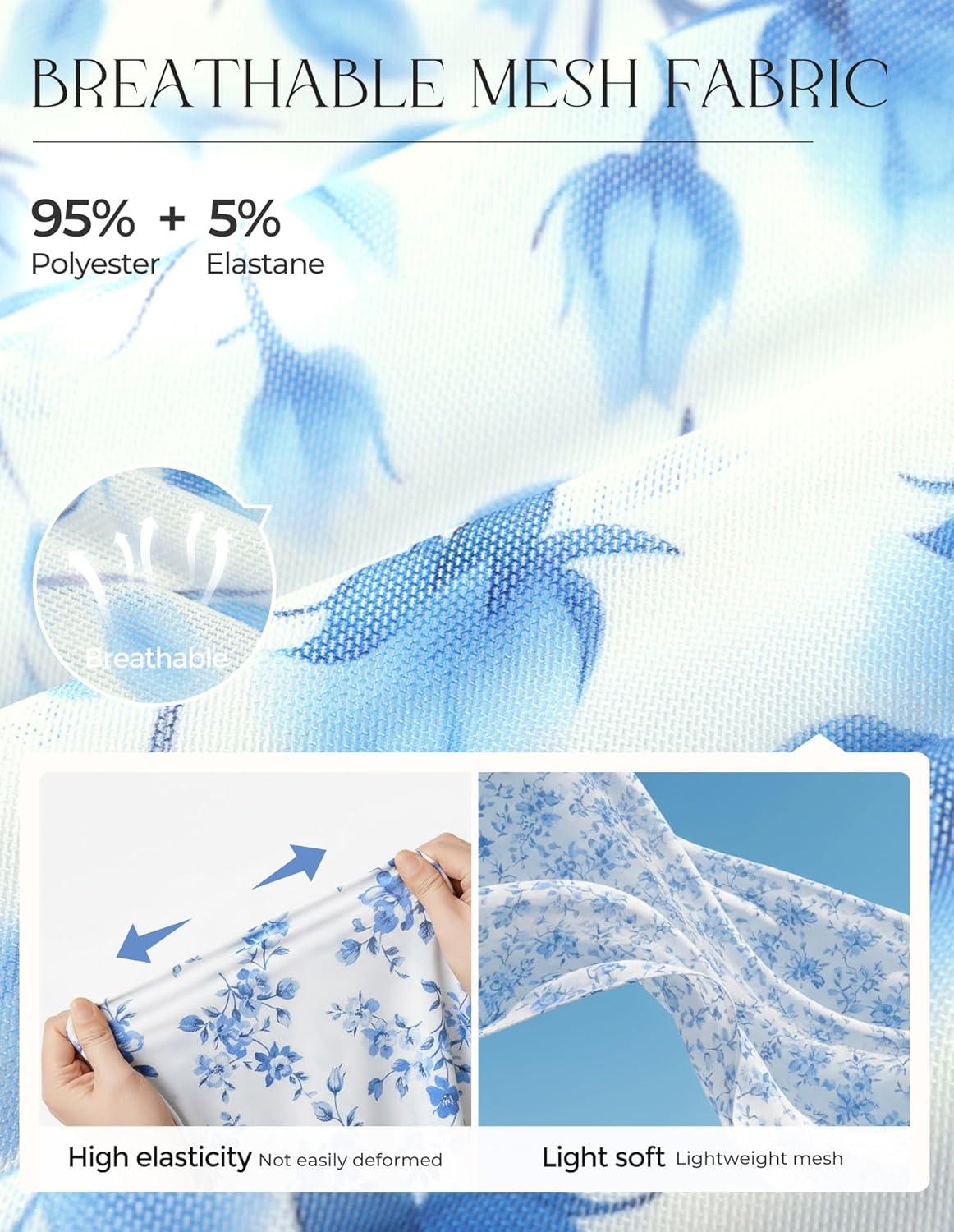 imageGRACE KARIN Womens Summer Sleeveless Maxi Dress V Neck Floral Wedding Guest Dress A Line Ruffle Beach Vacation ClothesWhite Blue