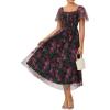 Floral Black Red