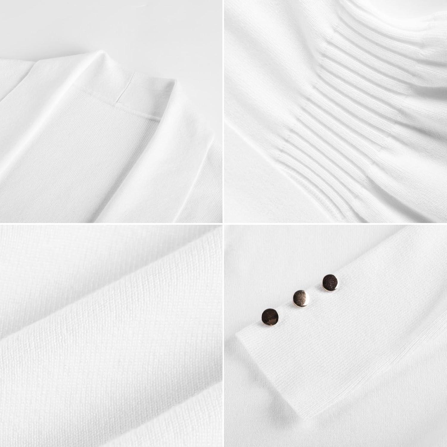 imageGRACE KARIN Cardigan for Women Trendy Lightweight Knit Sweaters Open Front Peplum Tops 2026 Spring OutfitsWhite